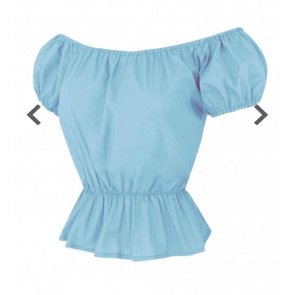 Vivien of Holloway candy blue peasant top